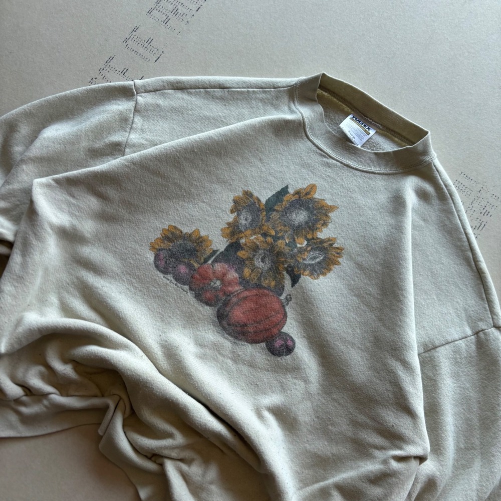 Vintage 90s Sunflower Harvest Crewneck Sweatshirt